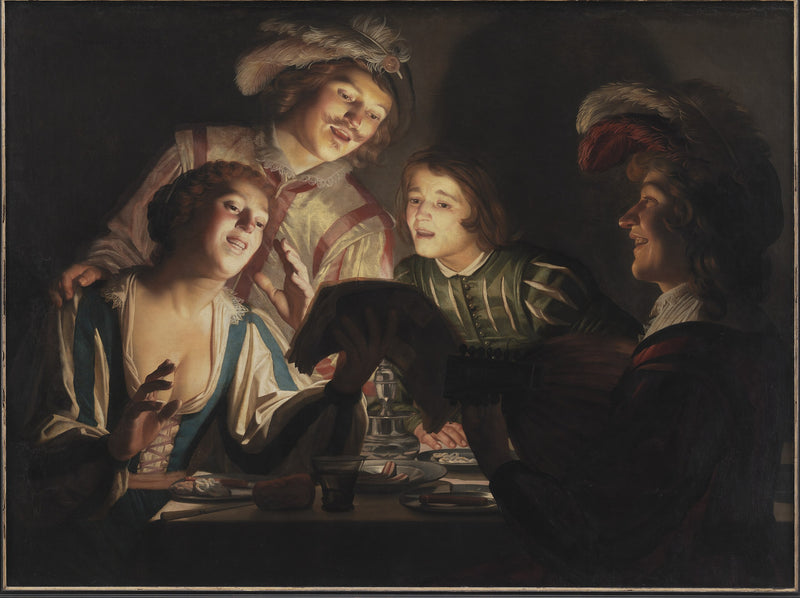Grupo musical à luz de velas - Gerrit van Honthorst