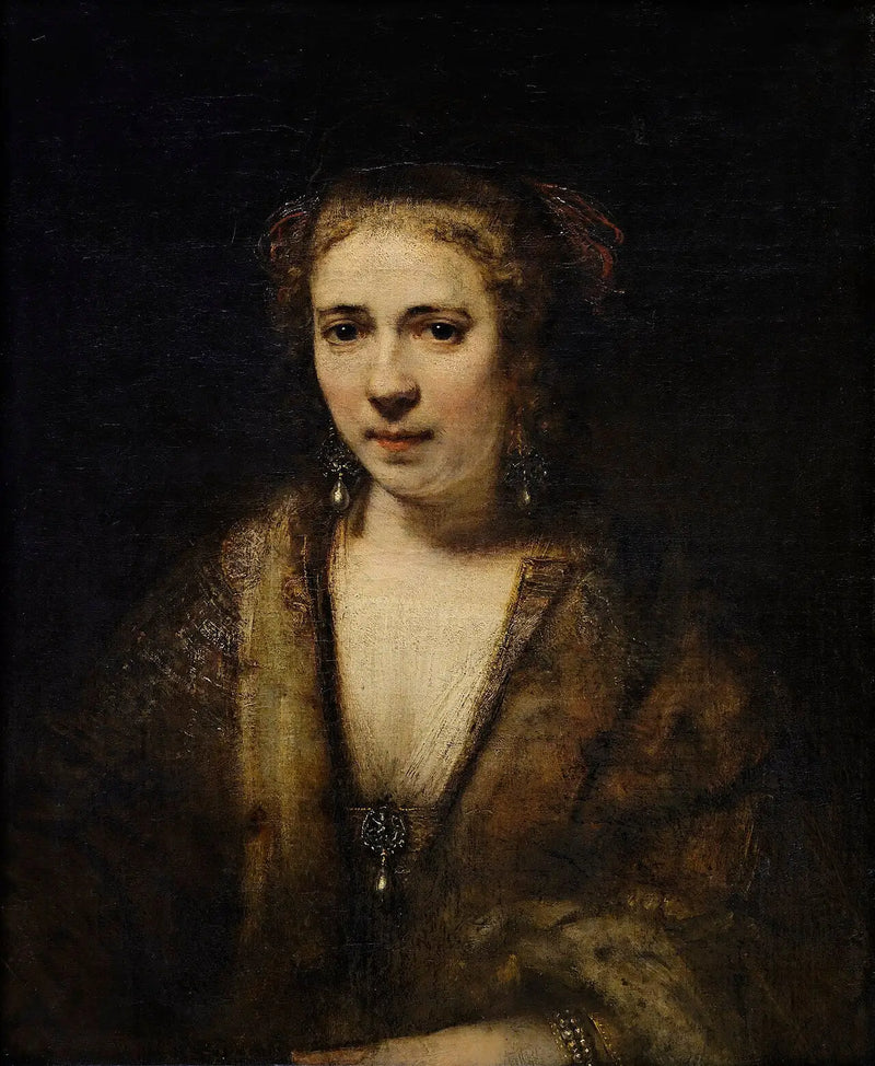 Hendrickje Stoffels com boina de veludo - Rembrandt