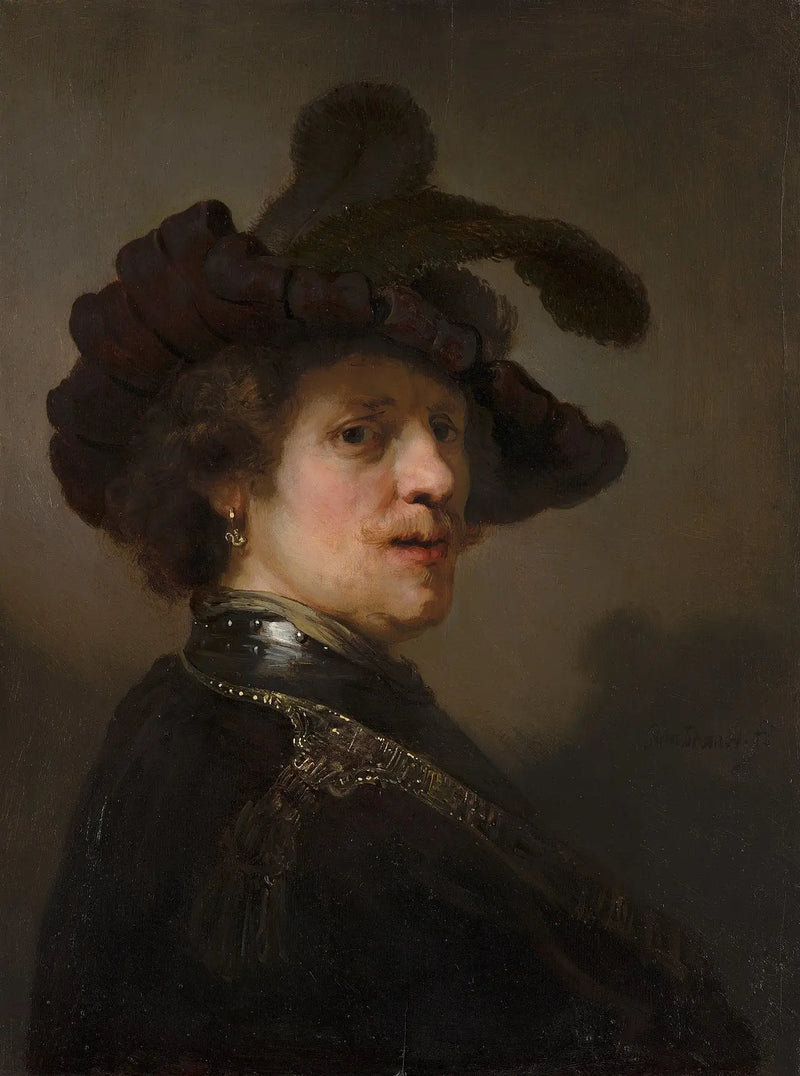 Homem com chapéu de penas - Rembrandt