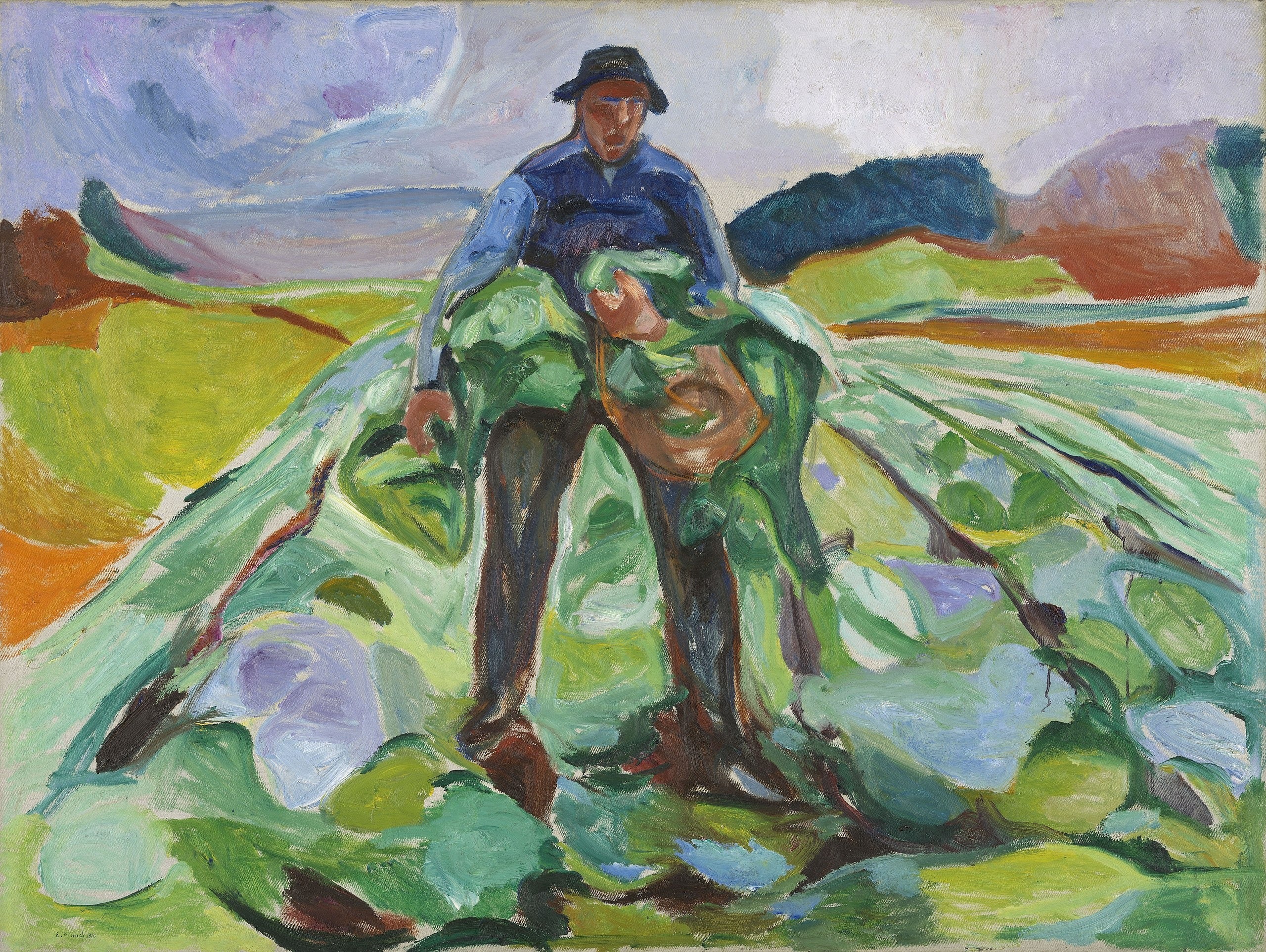 Homem no campo de repolhos - Edvard Munch