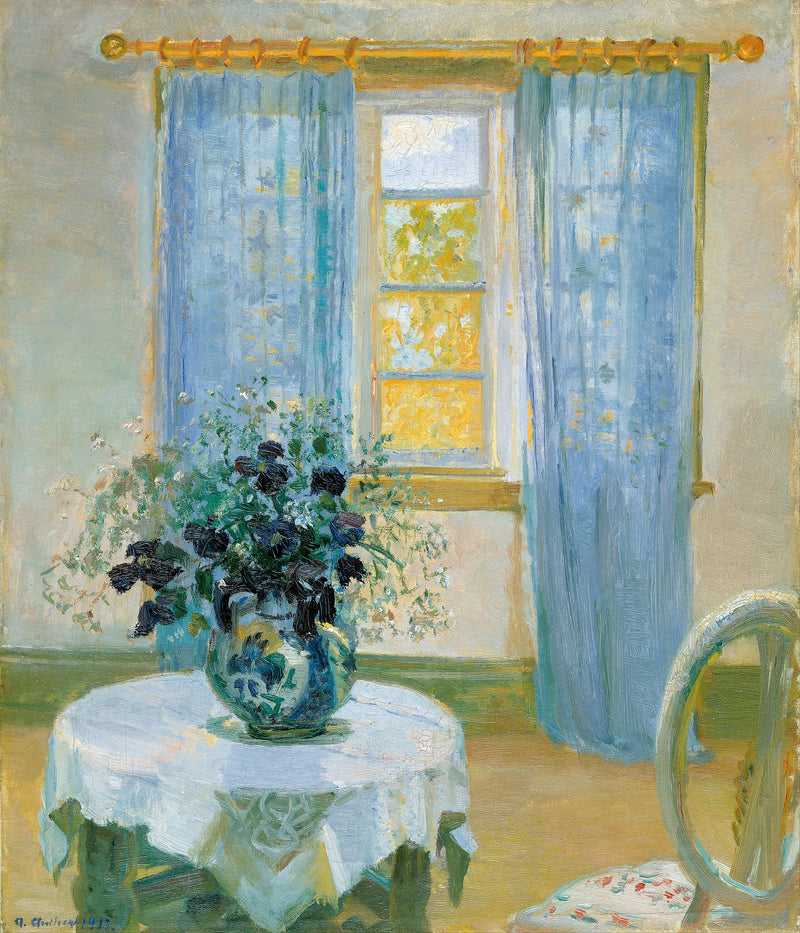 Interior com clemátide - Anna Ancher