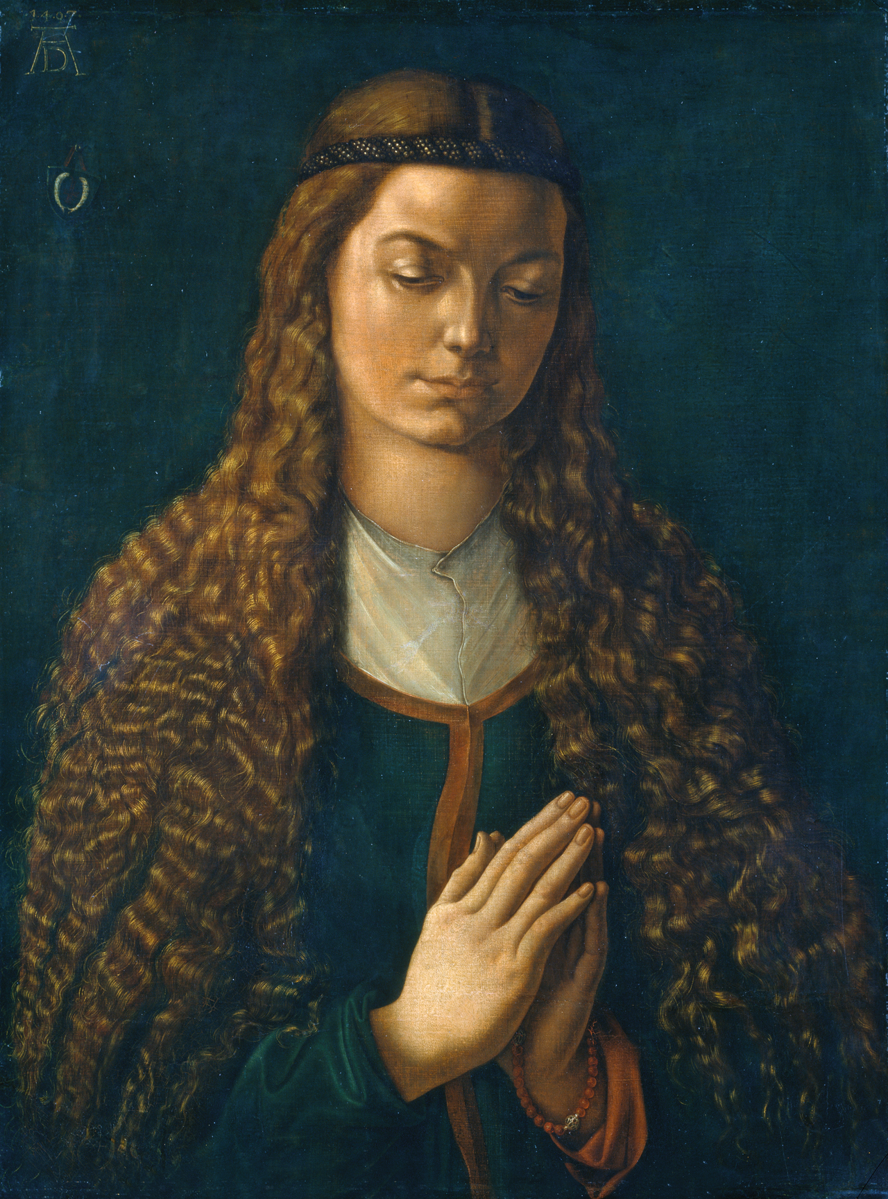 Jovem mulher, com cabelos flutuantes - Albrecht Dürer