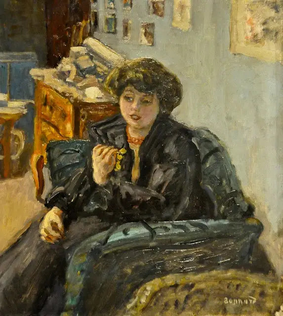 Jovem mulher em um interior - Pierre Bonnard