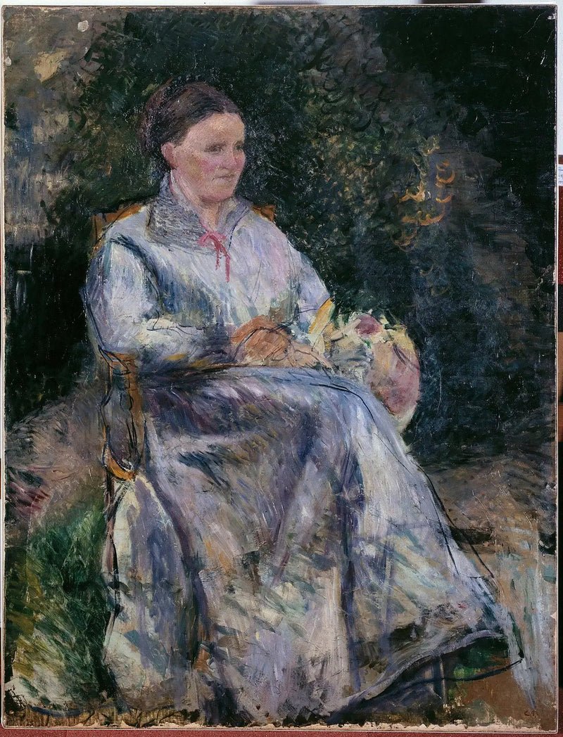 Julie Pissarro no jardim - Camille Pissarro