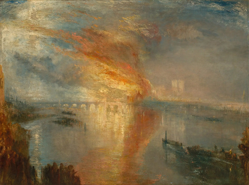 O Incêndio da Câmara dos Lordes e dos Comuns, em 16 de outubro de 1834 - J. M. W. Turner