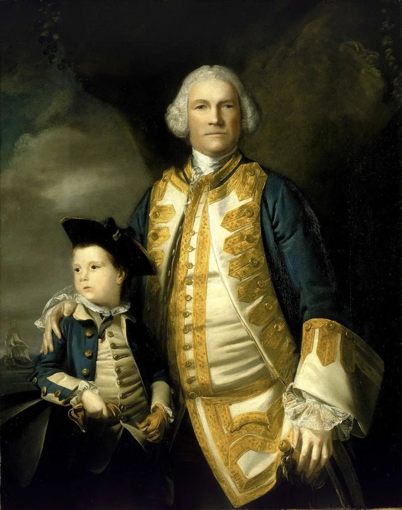 O almirante Francis Holburne, 1704-1771, e seu filho, Sir Francis, 4º baronete, 1752-1820 - Joshua Reynolds
