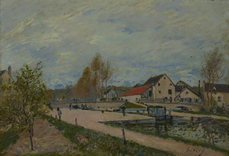 A eclusa da Borgonha em Moret-sur-Loing - Alfred Sisley