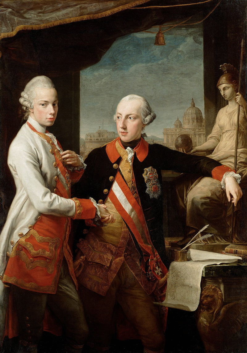 O imperador Joseph II com o grande-duque Pietro Leopoldo da Toscana - Pompeo Batoni
