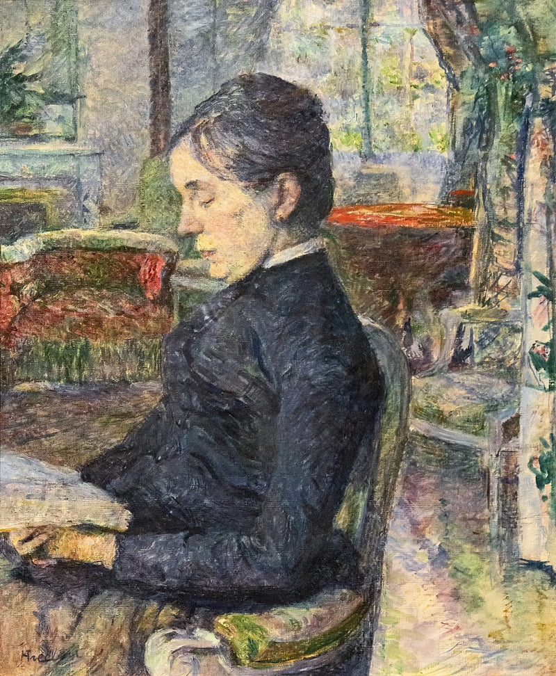 A Condessa Adèle de Toulouse-Lautrec no salão do Castelo de Malromé - Henri de Toulouse-Lautrec