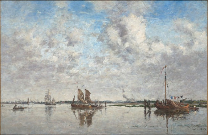 Reproduction du tableau « La Meuse à Rotterdam - Eugène Boudin » par Alpha Reproduction en peinture à l’huile