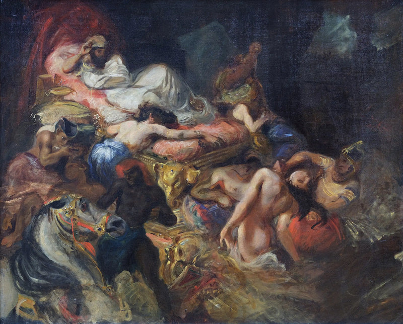 A Morte de Sardanápale, esboço - Eugène Delacroix
