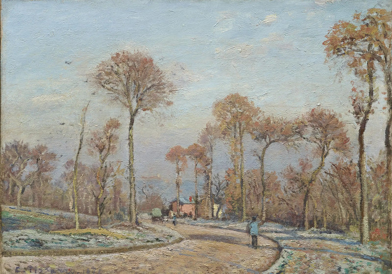 A Estrada de Versalhes, Louveciennes: Geada Matinal - Camille Pissarro