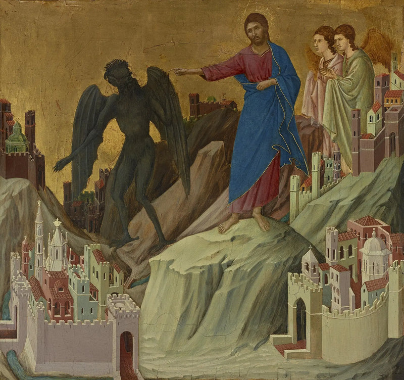 A Tentação de Cristo no Monte - Duccio di Buoninsegna