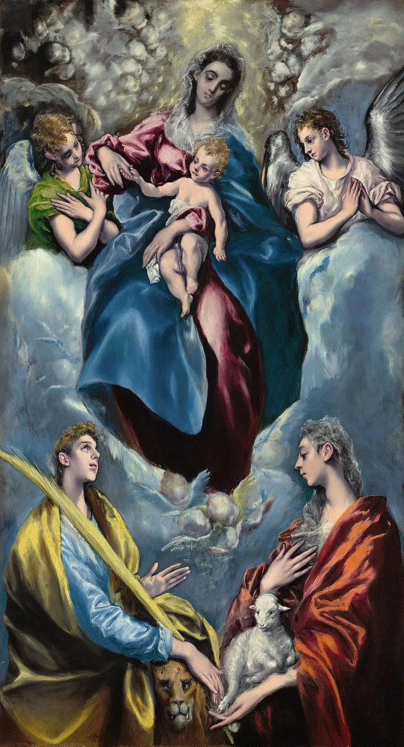 A Virgem com o Menino, Santa Marta e Santa Ágnes - El Greco