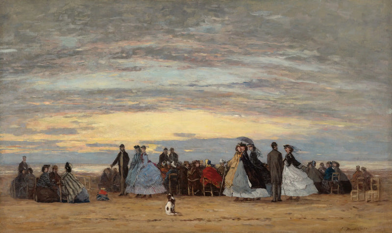 A praia em Villerville - Eugène Boudin