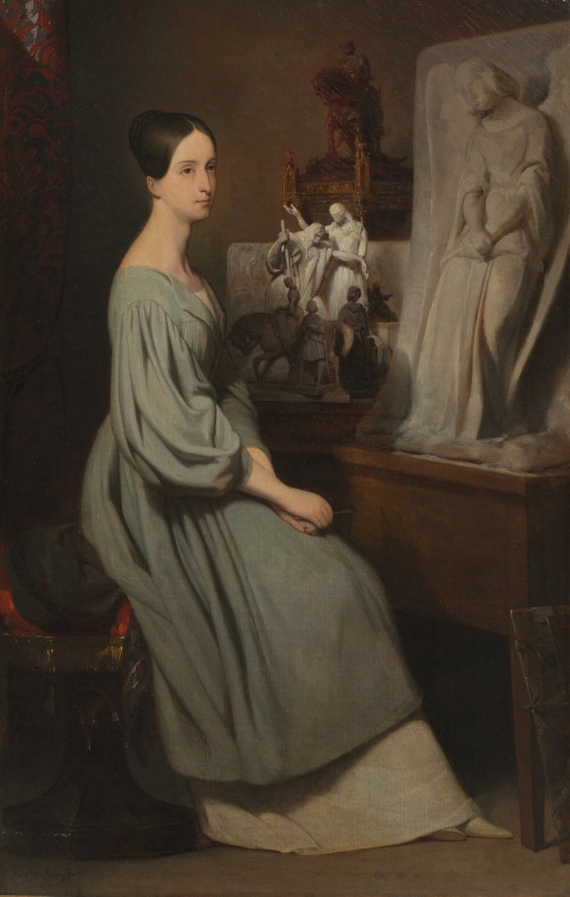 A princesa Marie d'Orléans em seu ateliê - Ary Scheffer