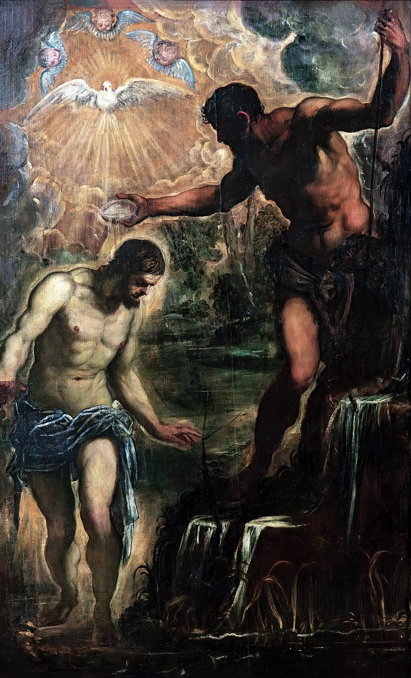 O Batismo de Cristo - Jacopo Tintoretto