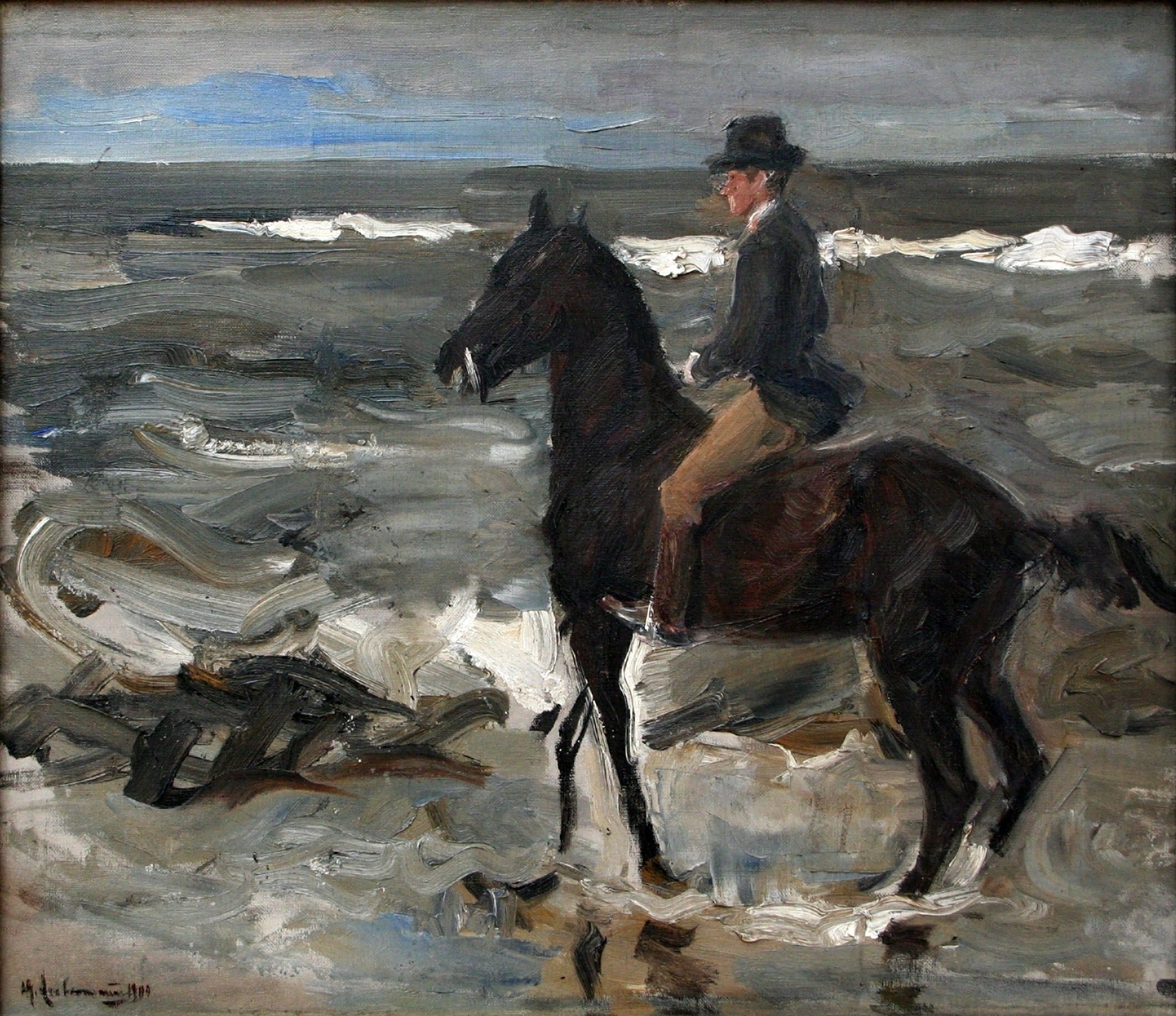 Le Cavalier sur la plage - Max Liebermann