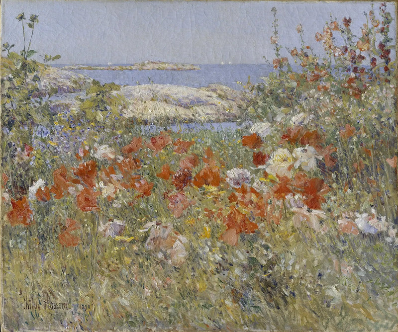 O Jardim de Cecilia Thaxter, Ilhas de Shoals, Maine - Childe Hassam