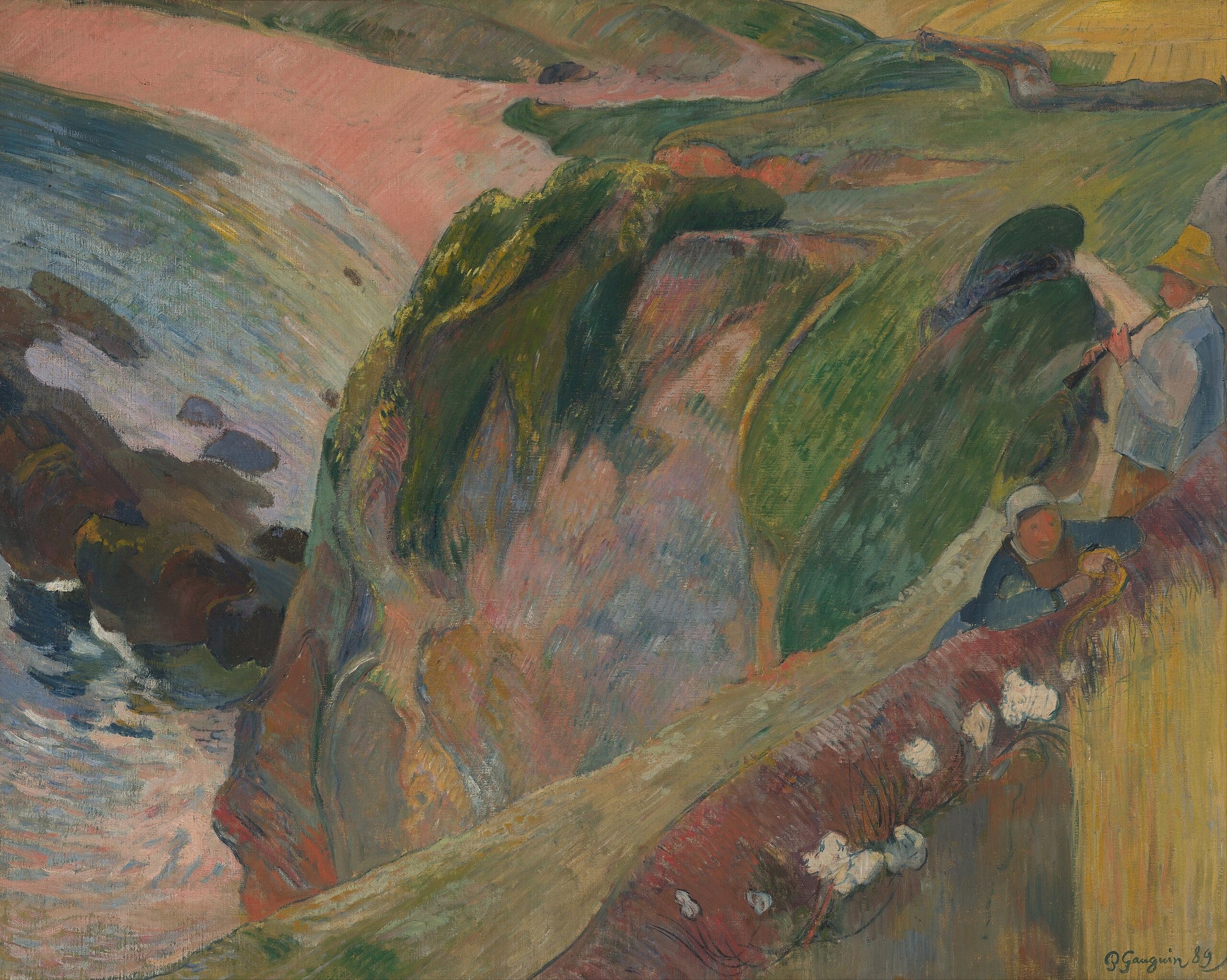 O Tocador de flageolet na falésia - Paul Gauguin