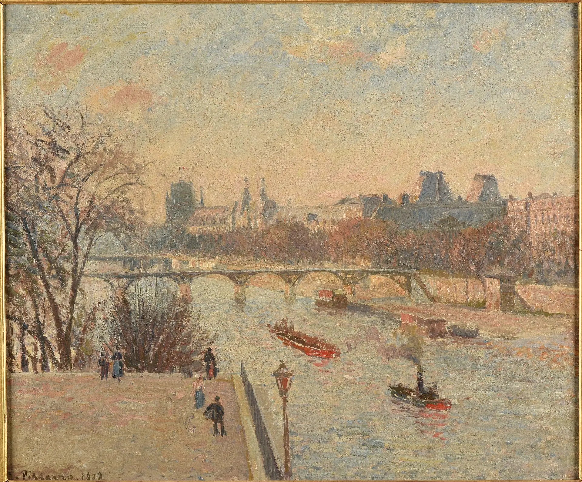 Reproduction du tableau « Le Louvre - Camille Pissarro » par Alpha Reproduction en peinture à l’huile