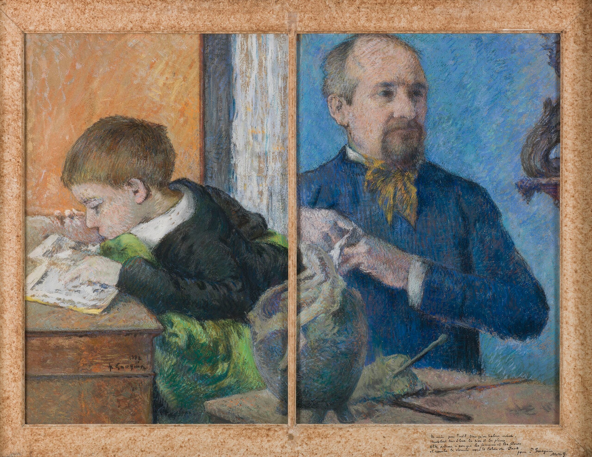 O Escultor Jean Paul Aubé (1837-1916) e seu filho, Emile - Paul Gauguin
