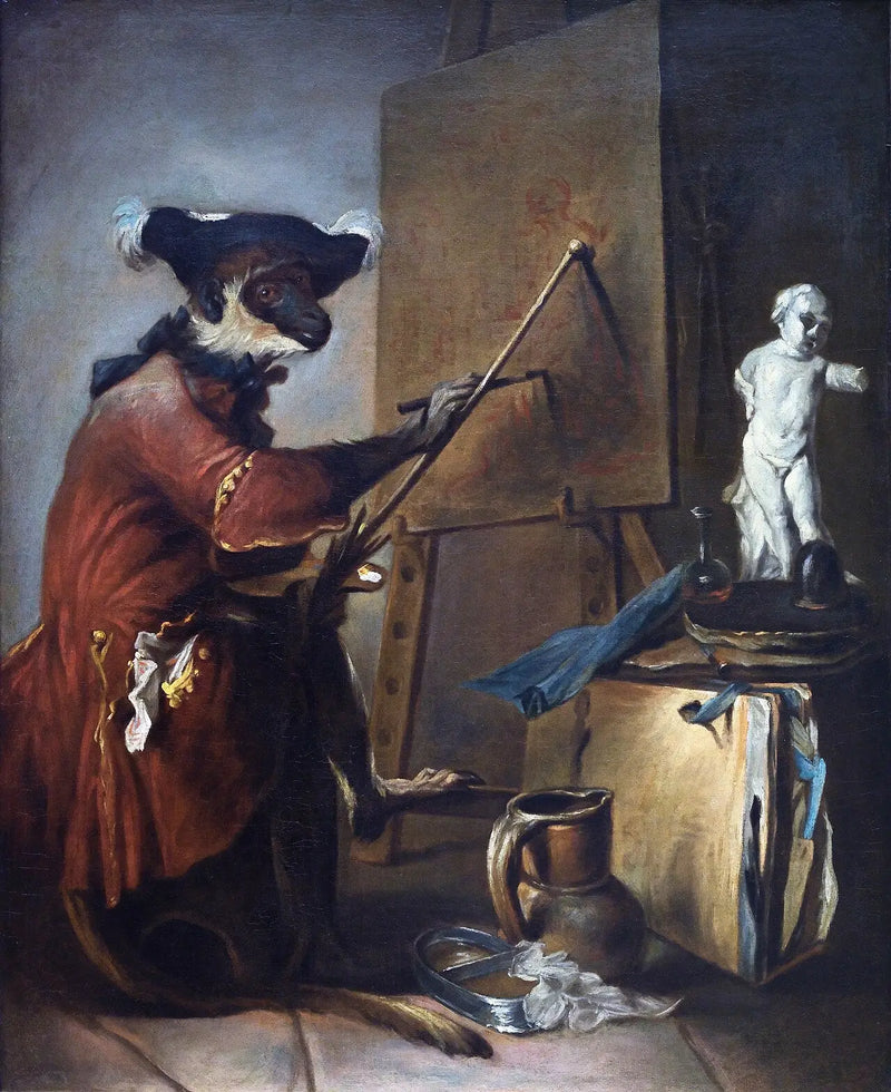 O Macaco Pintor - Jean Simeón Chardin