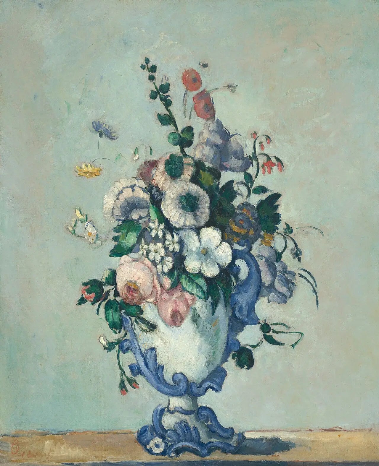 Reproduction du tableau « Le Vase Rococo - Paul Cézanne » par Alpha Reproduction en peinture à l’huile