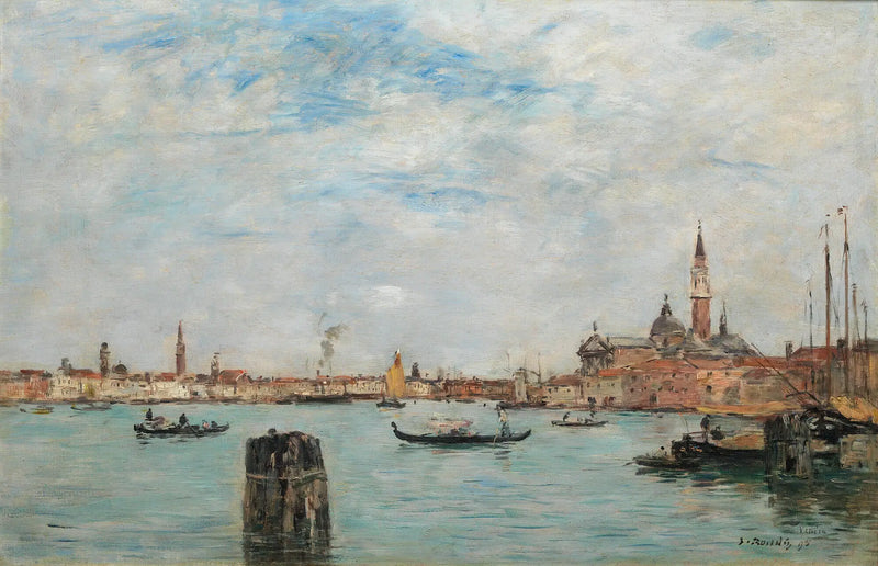 O canal da Giudecca e San Giorgio Maggiore, Veneza - Eugène Boudin