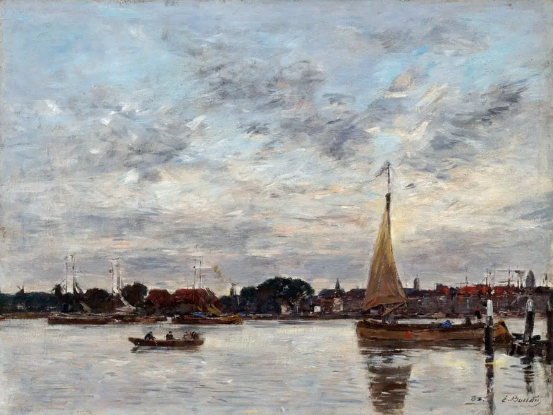 O porto de Dordrecht - Eugène Boudin