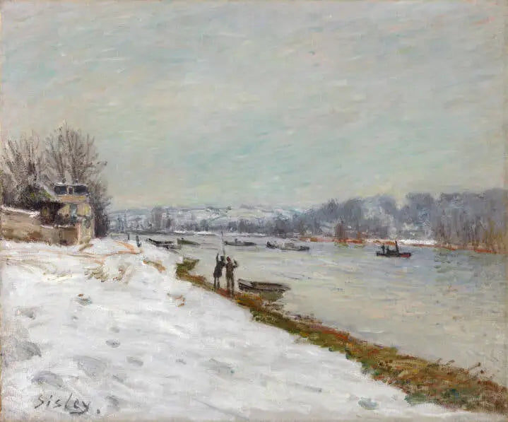 O cais de Billancourt - Neve - Alfred Sisley