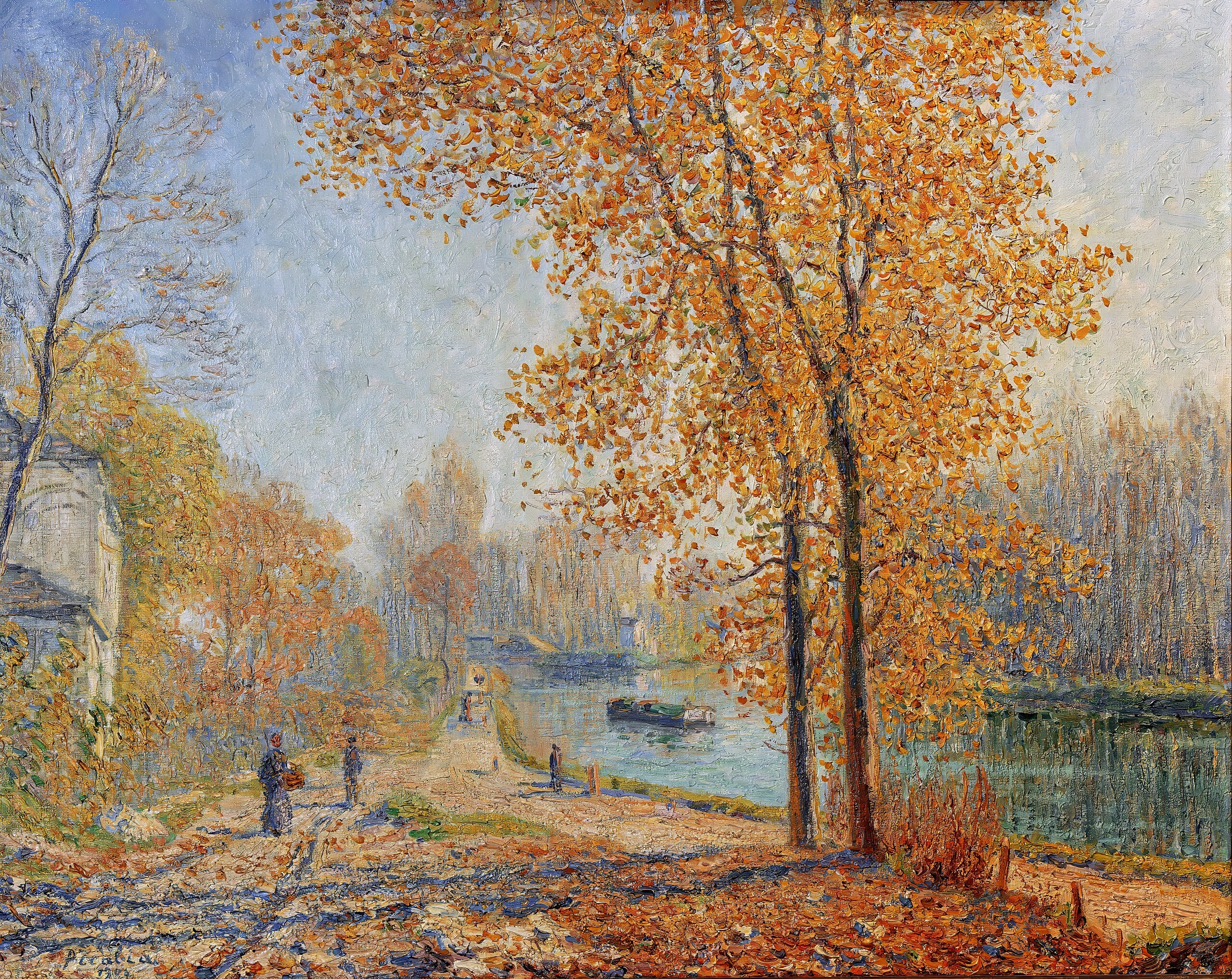 Les Bords du Loing ; effet d'automne le matin à Moret - Francis Picabia