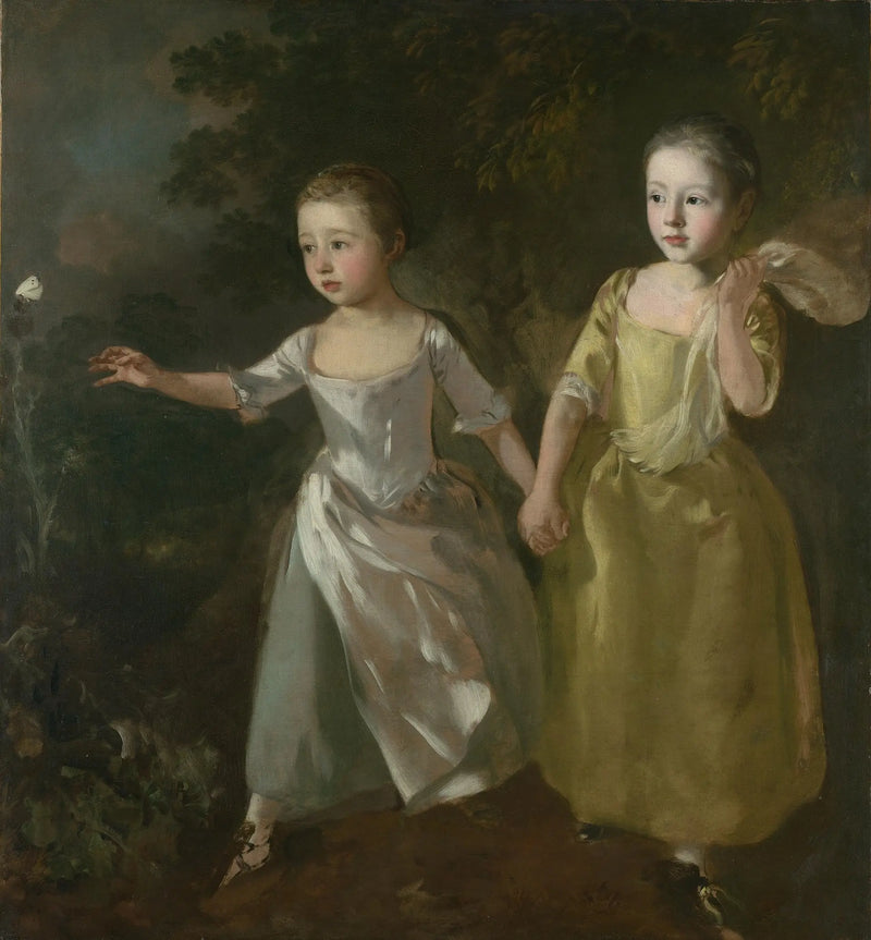 As meninas do pintor caçando borboletas - Thomas Gainsborough
