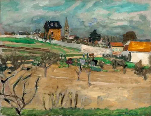 Reproduction du tableau « Le village vu de la campagne - Pierre Bonnard » par Alpha Reproduction en peinture à l’huile