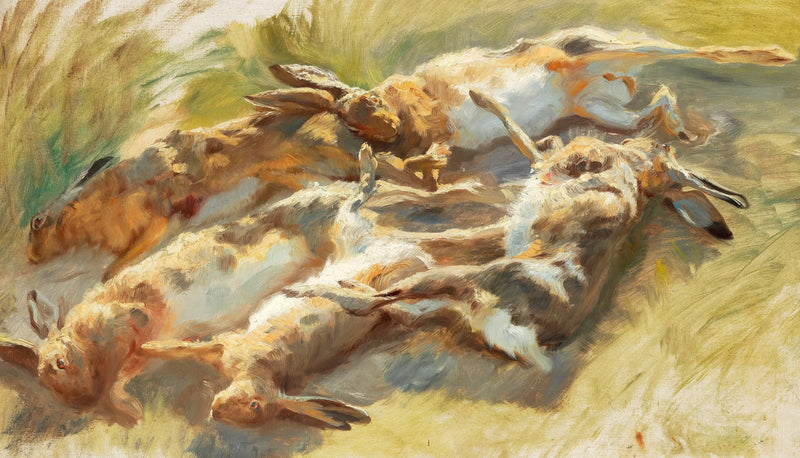 Lebres abatidas. - Peder Severin Krøyer