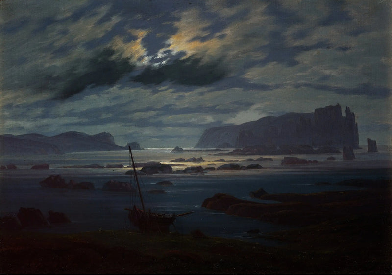 Mar do Norte à luz da lua - Caspar David Friedrich