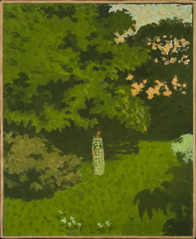 Sra. Claude Terrasse no jardim do Clos em Grand-Lemps - Pierre Bonnard