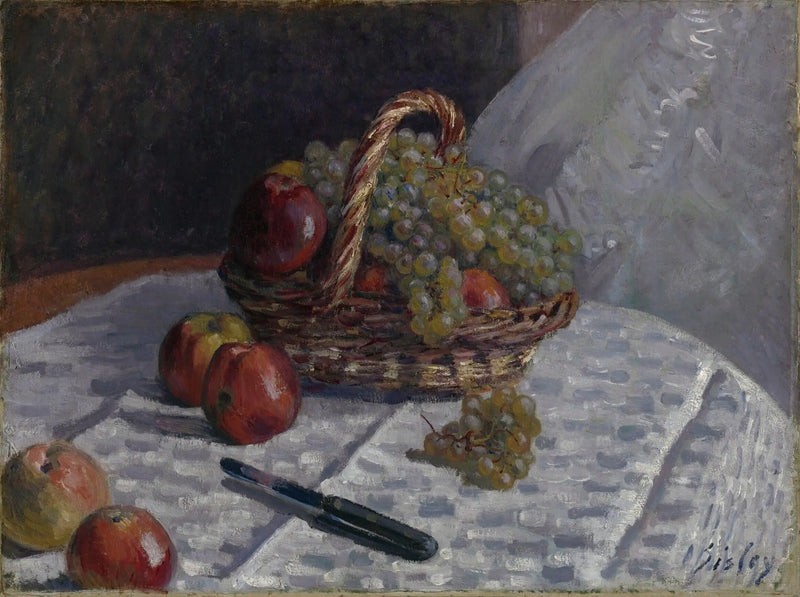 Natureza morta, maçãs e uvas - Alfred Sisley