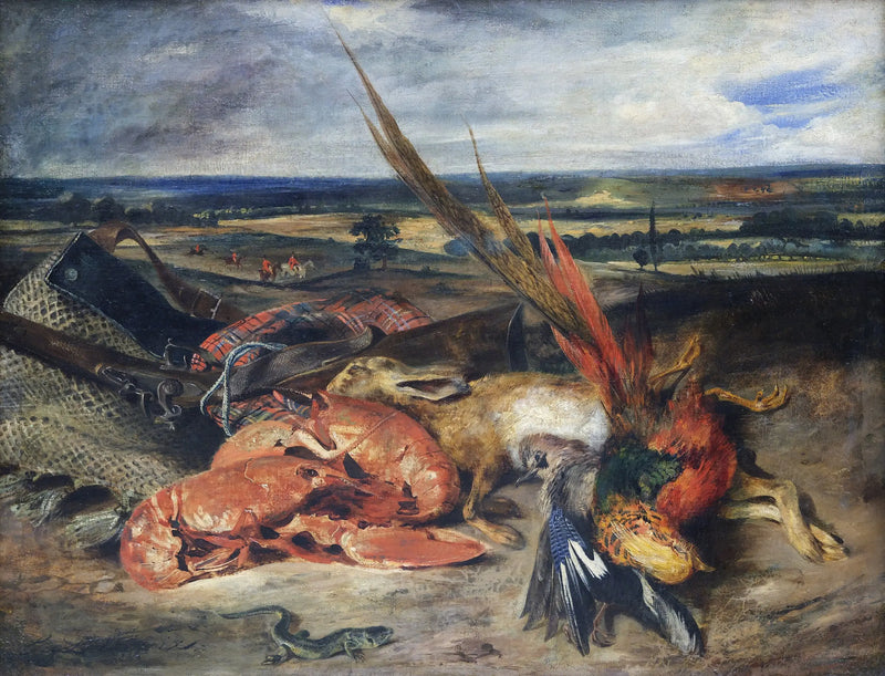 Natureza morta com lagosta - Eugène Delacroix