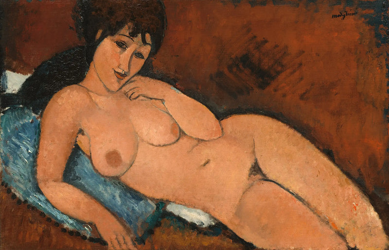 Nu em uma almofada azul - Amedeo Modigliani