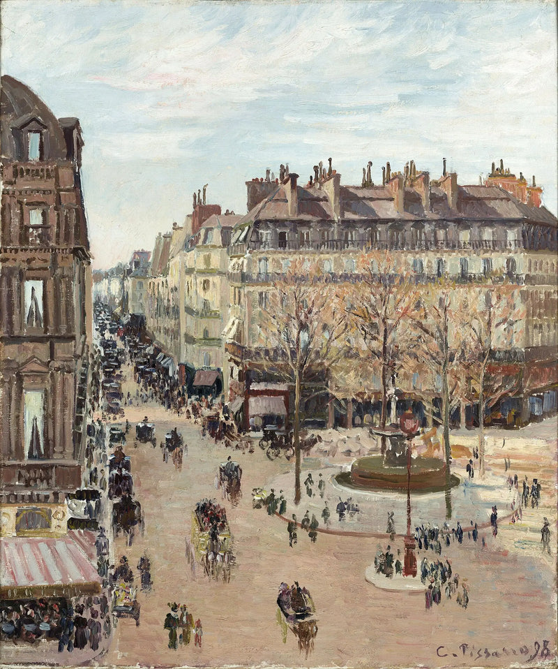 Paris, Rua Saint-Honoré, Efeito Sol, Tarde - Camille Pissarro