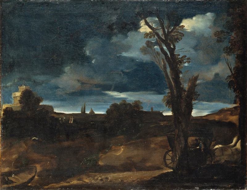 Paisagem ao luar - Guercino
