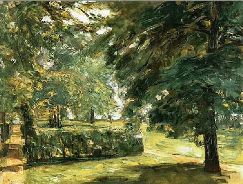 Paisagem de parque (Os jardins de sebes de Wannsee ao leste) - Max Liebermann