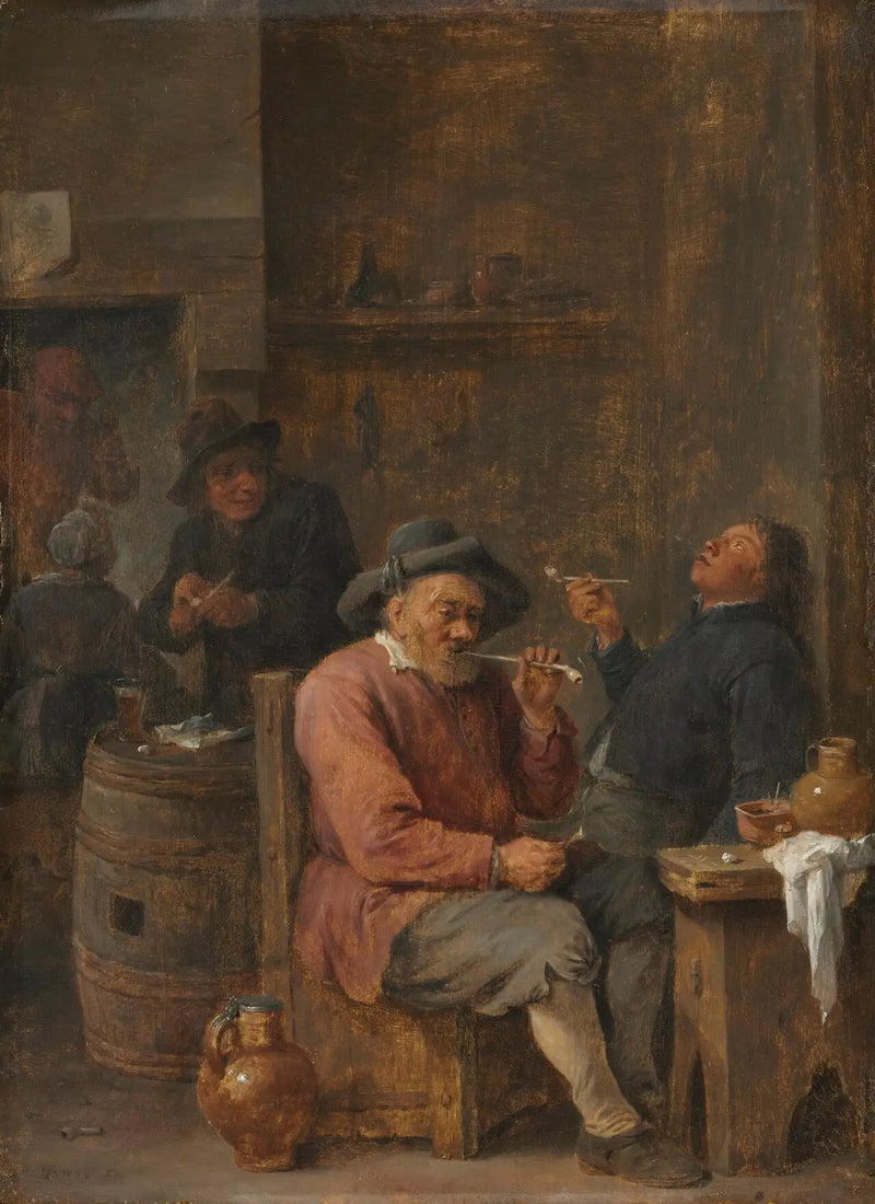 Camponeses fumando em uma pousada - David Teniers, o Jovem