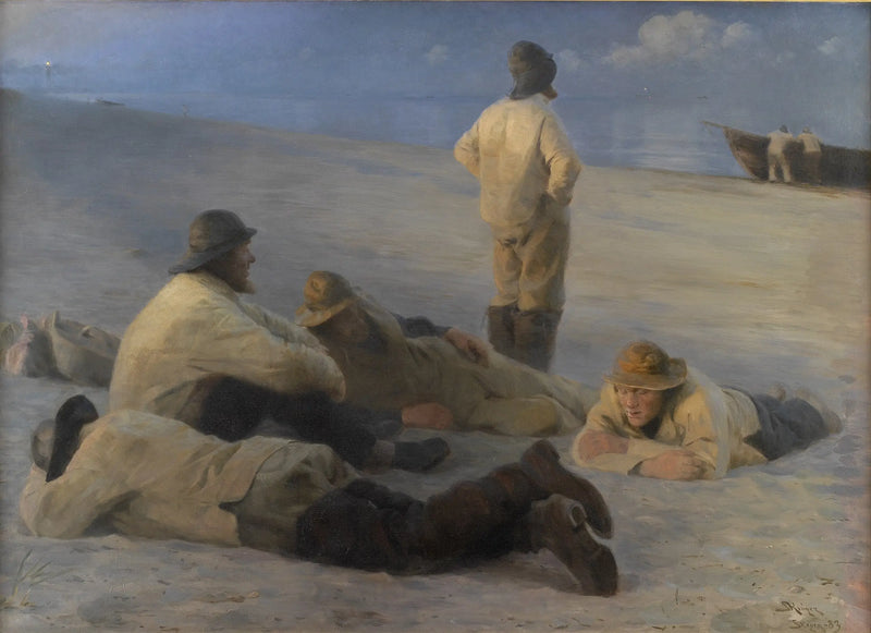 Pescadores na praia de Skagen - Peder Severin Krøyer