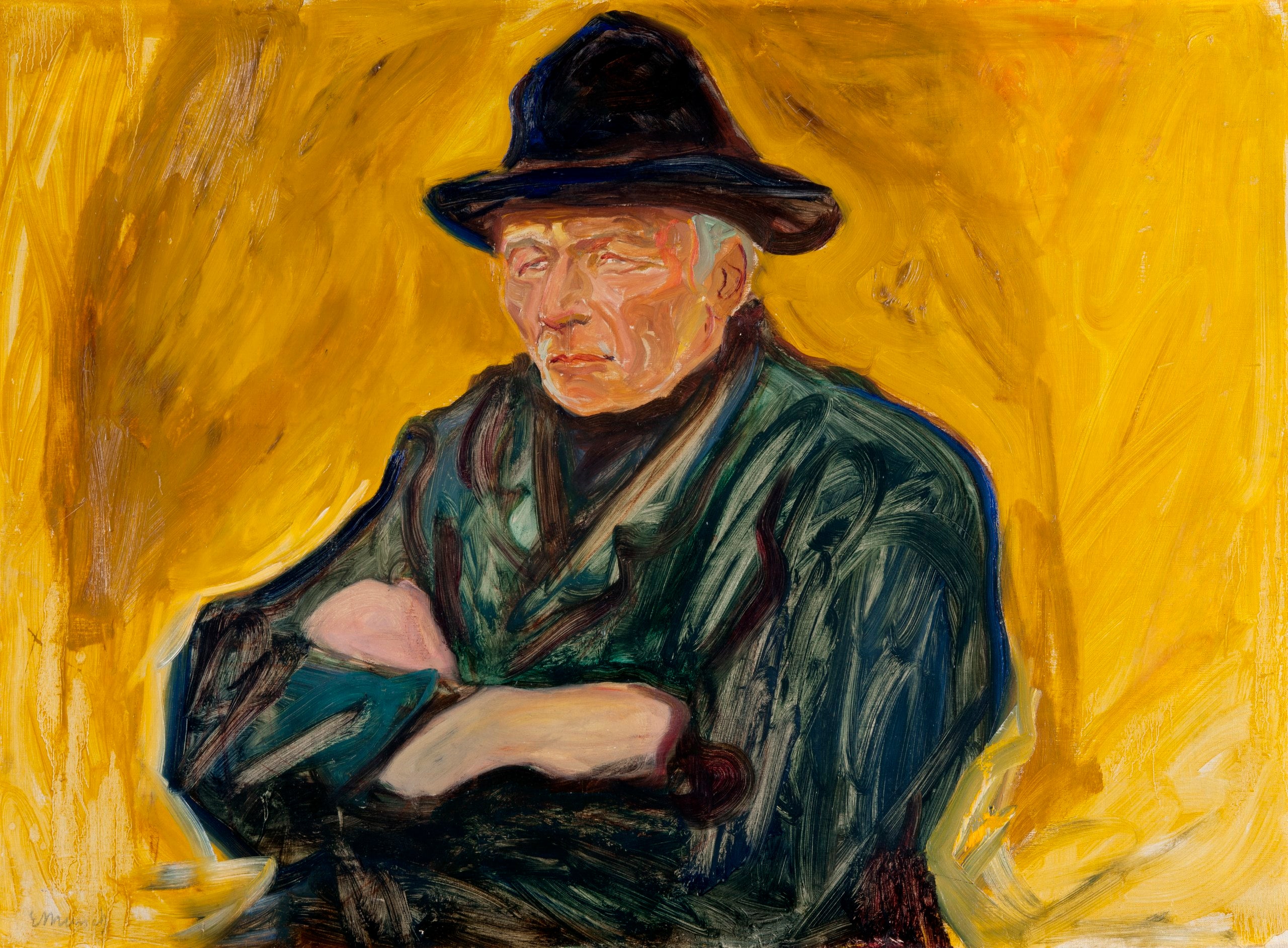 Pescador em um fundo amarelo - Edvard Munch