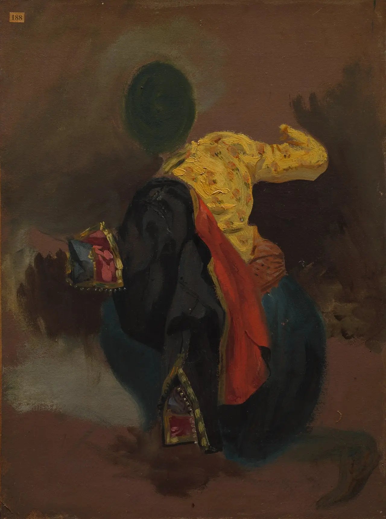 Reproduction du tableau « Personnage en costume turc - Eugène Delacroix » par Alpha Reproduction en peinture à l’huile