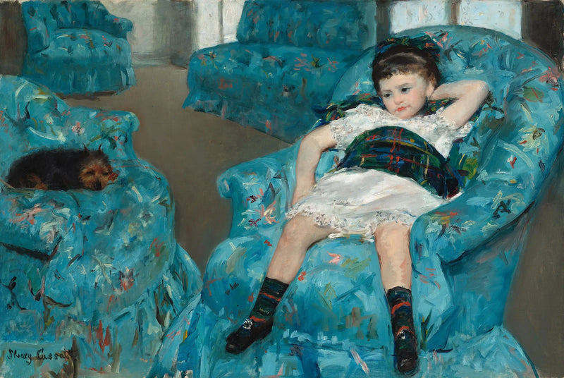 Menina em uma cadeira azul - Mary Cassatt