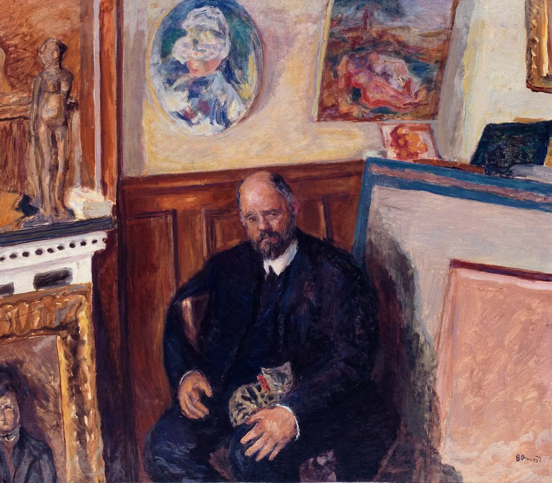 Retrato de Ambroise Vollard com gato - Pierre Bonnard