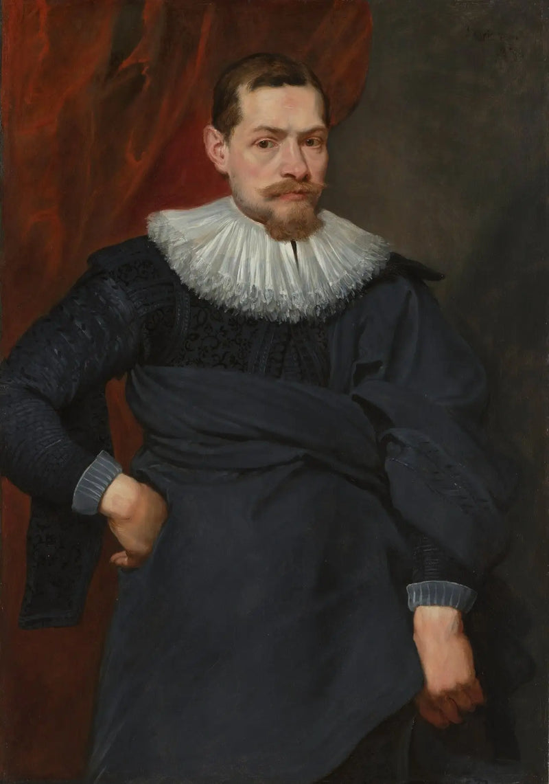 Retrato de homem com gravata de babado não engomada - Antoine van Dyck